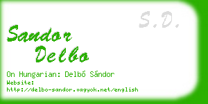 sandor delbo business card
